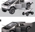 Futuristic Pickup Truck Diecast Model with Motorcycle by Express Essentials
