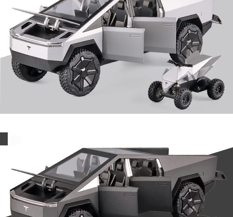 Futuristic Pickup Truck Diecast Model with Motorcycle by Express Essentials
