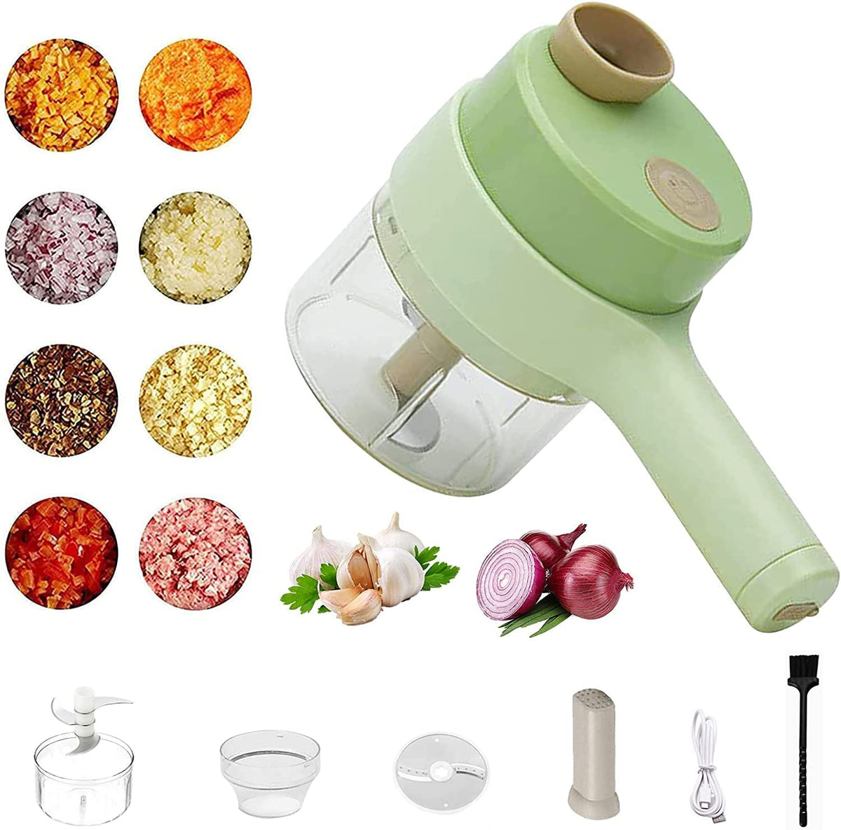 Handheld Electric Vegetable Cutter Set by Express Essentials