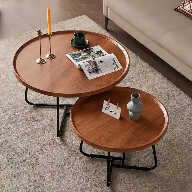 Minimalist Round Coffee Table Set by Express Essentials
