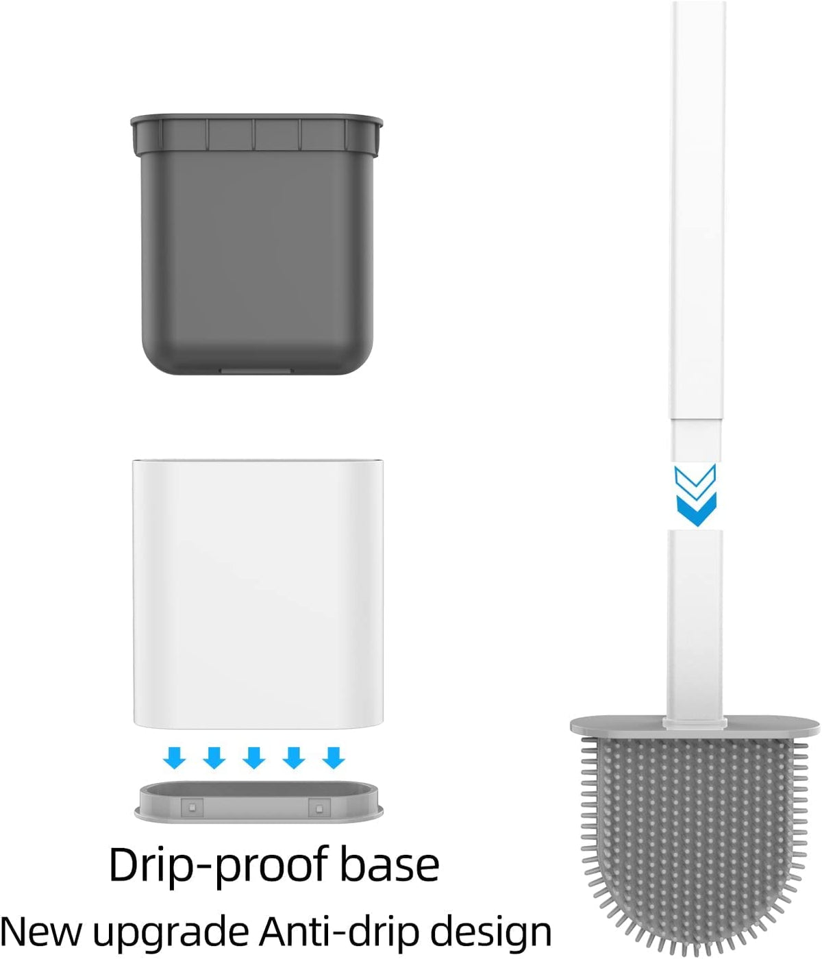Wall-Mounted Toilet Brush with Holder by Express Essentials