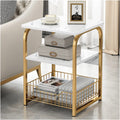 Marble-Look Bedside End Table by Express Essentials