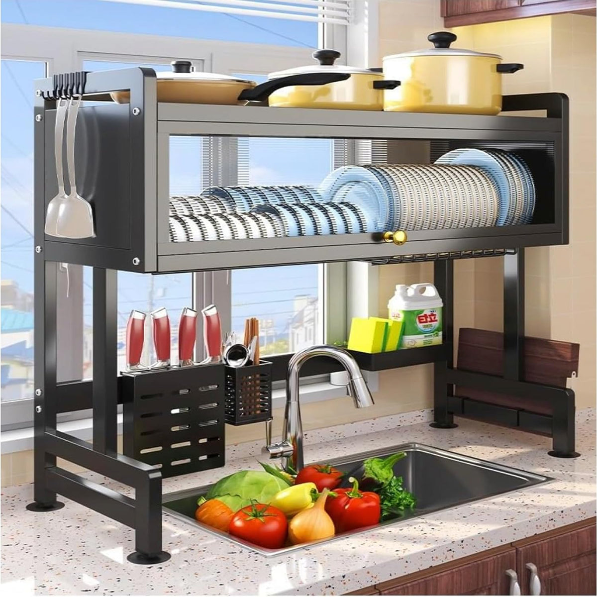 Adjustable Over-the-Sink Dish Drying Rack by Express Essentials