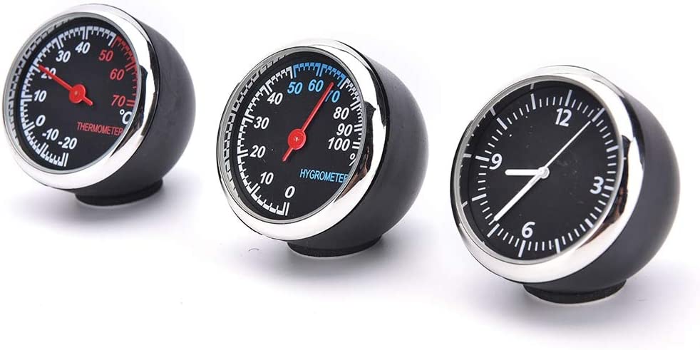 Mini Dashboard Clock, Thermometer and Hygrometer by Express Essentials
