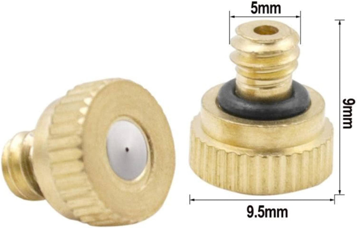 Brass Misting Nozzles for Outdoor Cooling (Pack of 10) by Express Essentials