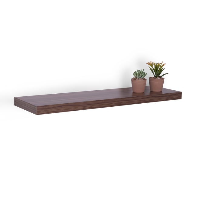 Brown Floating Wall Shelf by Express Essentials
