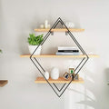 Iron and Wood Wall-Mounted Bookshelf by Express Essentials
