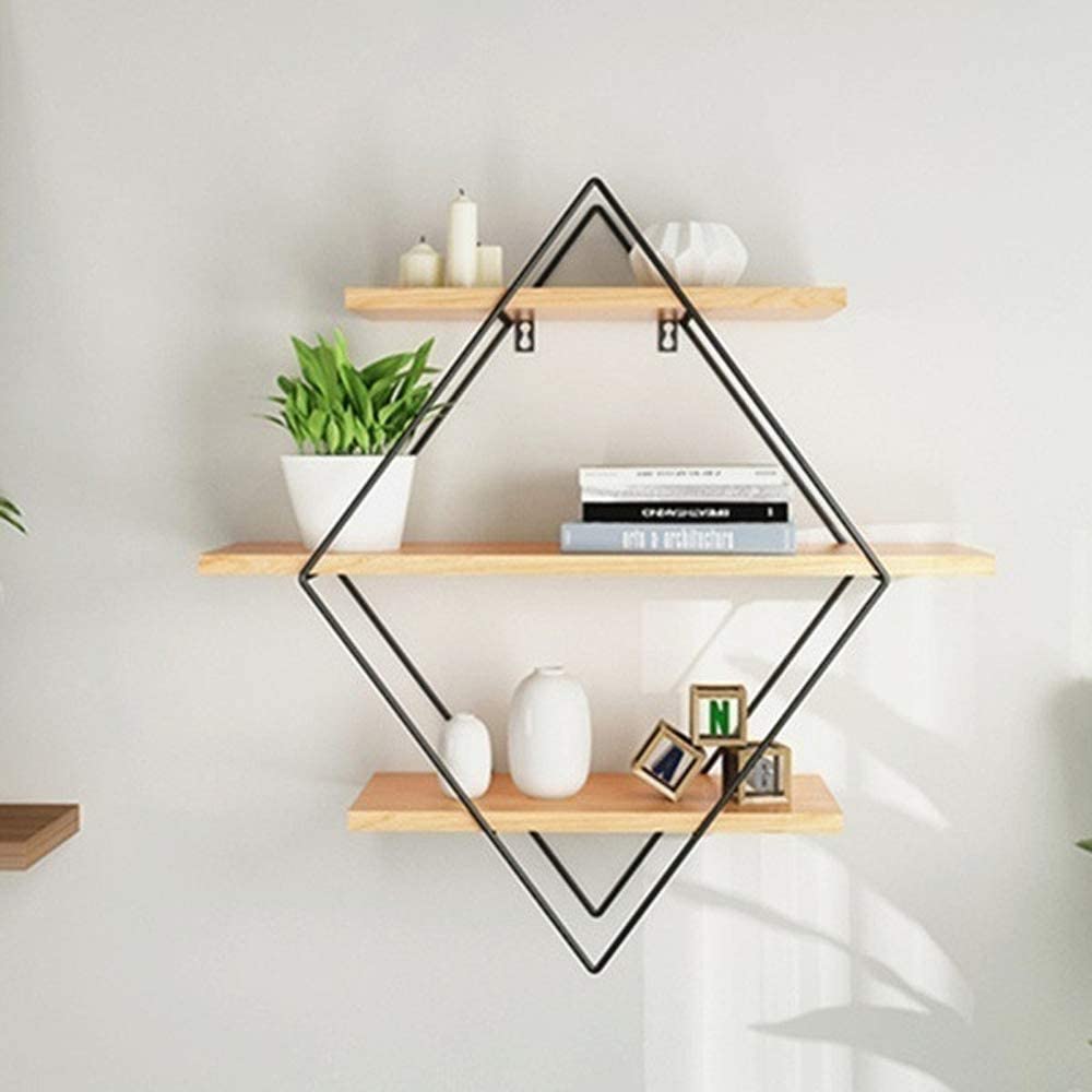 Iron and Wood Wall-Mounted Bookshelf by Express Essentials