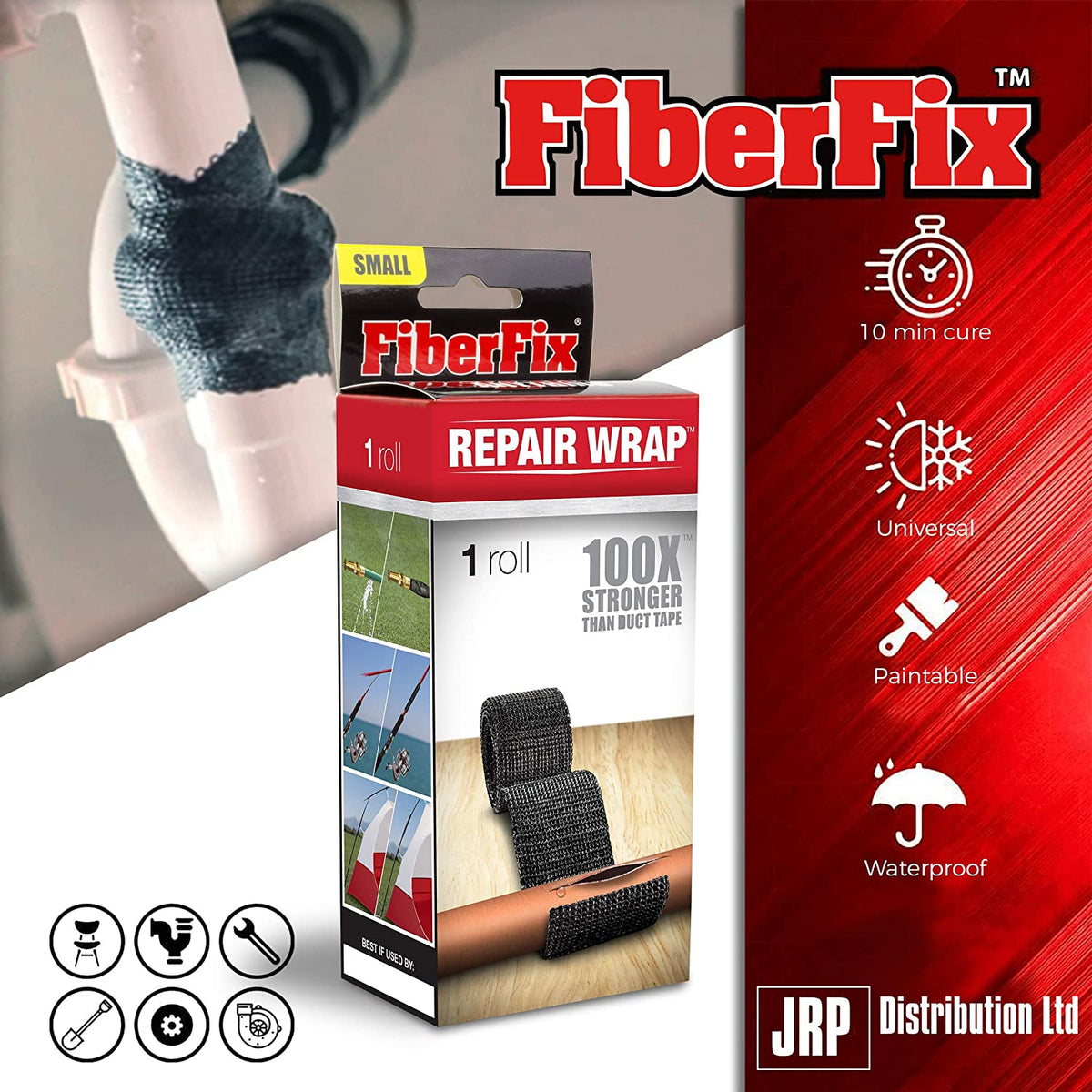 Fibre Repair Wrap Tape for Pipes and Tools by Express Essentials