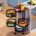Rotating Multi-Tier Kitchen Storage Rack with Wheels by Express Essentials